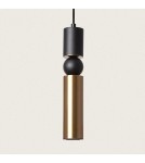 Pendant lamps - Abruzzo Gold Tuba Pendant Lamp with Black GU10 Martini ball ABR-SZK-ZC - product 1