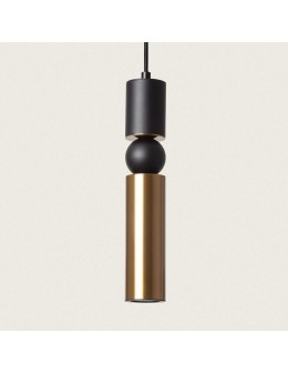 Abruzzo Lampa wisząca złota Tuba z Czarną kulką  GU10 Martini ABR-SZK-ZC