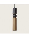 View Abruzzo Gold Tuba Pendant Lamp with Black GU10 Martini ball ABR-SZK-ZC