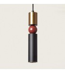 Pendant lamps - Abruzzo Tuba Pendant Lamp with Red GU10 Martini ball ABR-SZK-C - product 1