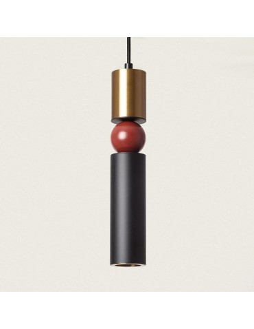 Abruzzo Tuba Pendant Lamp with Red GU10 Martini ball ABR-SZK-C