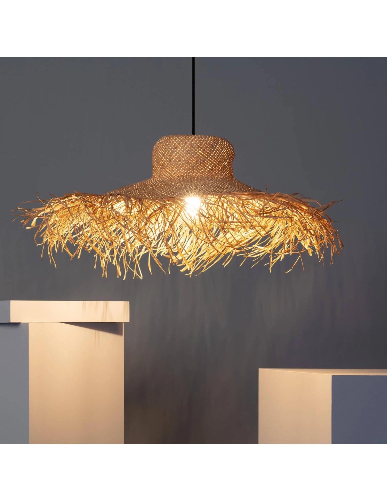 Boho pendant lamps - Abruzzo Fibre Hat Pendant Lamp 60cm e27 Amigo ABR-LWAA-60 - product kolory-swiatla.pl 2
