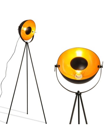 Abruzzo Lampa podłogowa stojąca złoto czarna Kopuła 155cm E27 Versali ABR-LPV-C