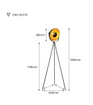 Abruzzo Lampa podłogowa stojąca złoto czarna Kopuła 155cm E27 Versali ABR-LPV-C