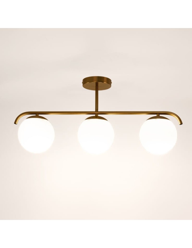 Abruzzo Lampa Sufitowa Milano mleczne kule 3xE27 Klinto ABR-LW3XE27M