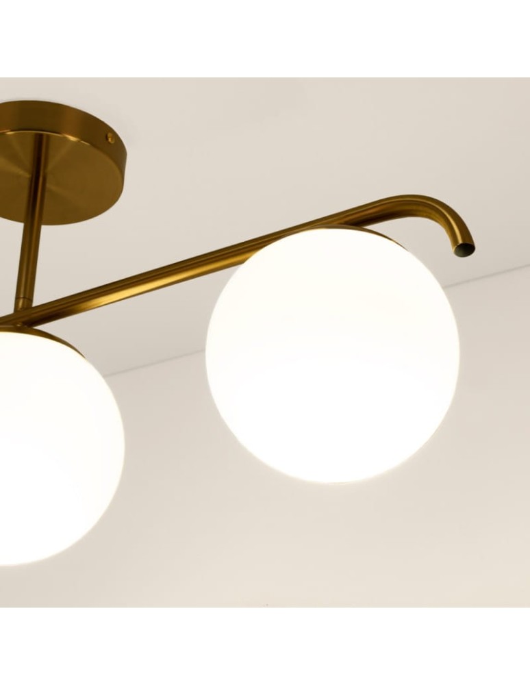 Abruzzo Lampa Sufitowa Milano mleczne kule 3xE27 Klinto ABR-LW3XE27M