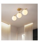 Abruzzo Lampa Sufitowa Milano mleczne kule 3xE27 Klinto ABR-LW3XE27M