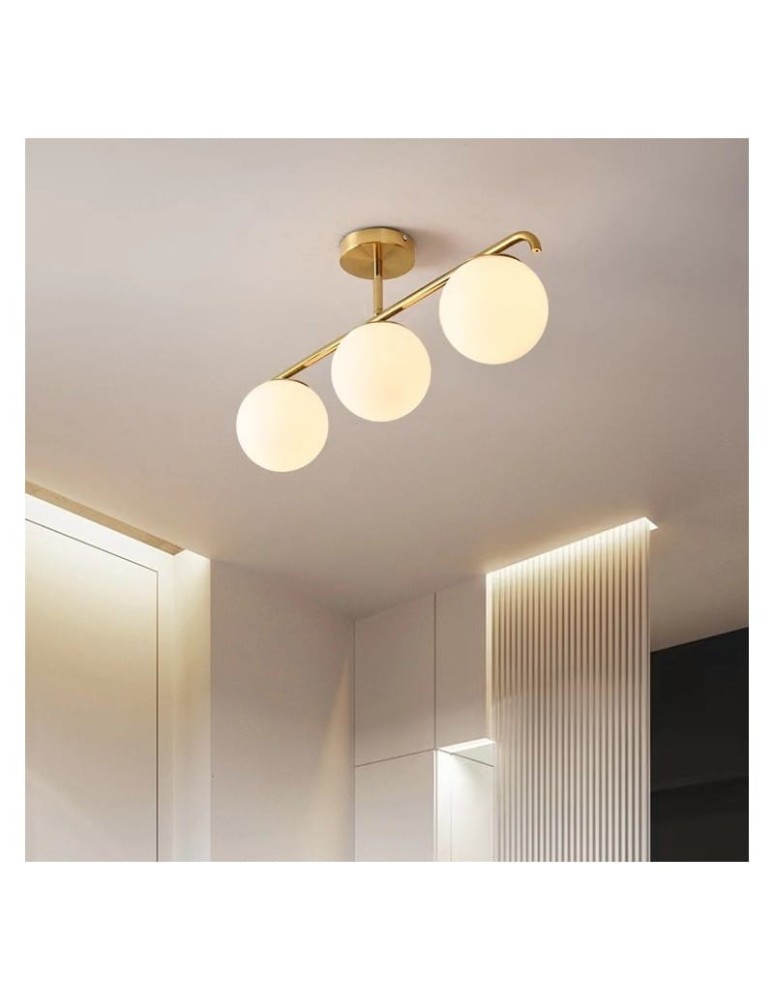 Abruzzo Lampa Sufitowa Milano mleczne kule 3xE27 Klinto ABR-LW3XE27M