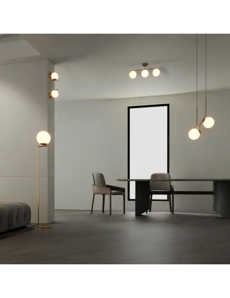 Abruzzo Lampa Sufitowa Milano mleczne kule 3xE27 Klinto ABR-LW3XE27M