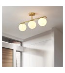 Abruzzo Lampa Sufitowa Milano mleczne kule 3xE27 Klinto ABR-LW3XE27M