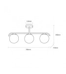 Abruzzo Lampa Sufitowa Milano mleczne kule 3xE27 Klinto ABR-LW3XE27M