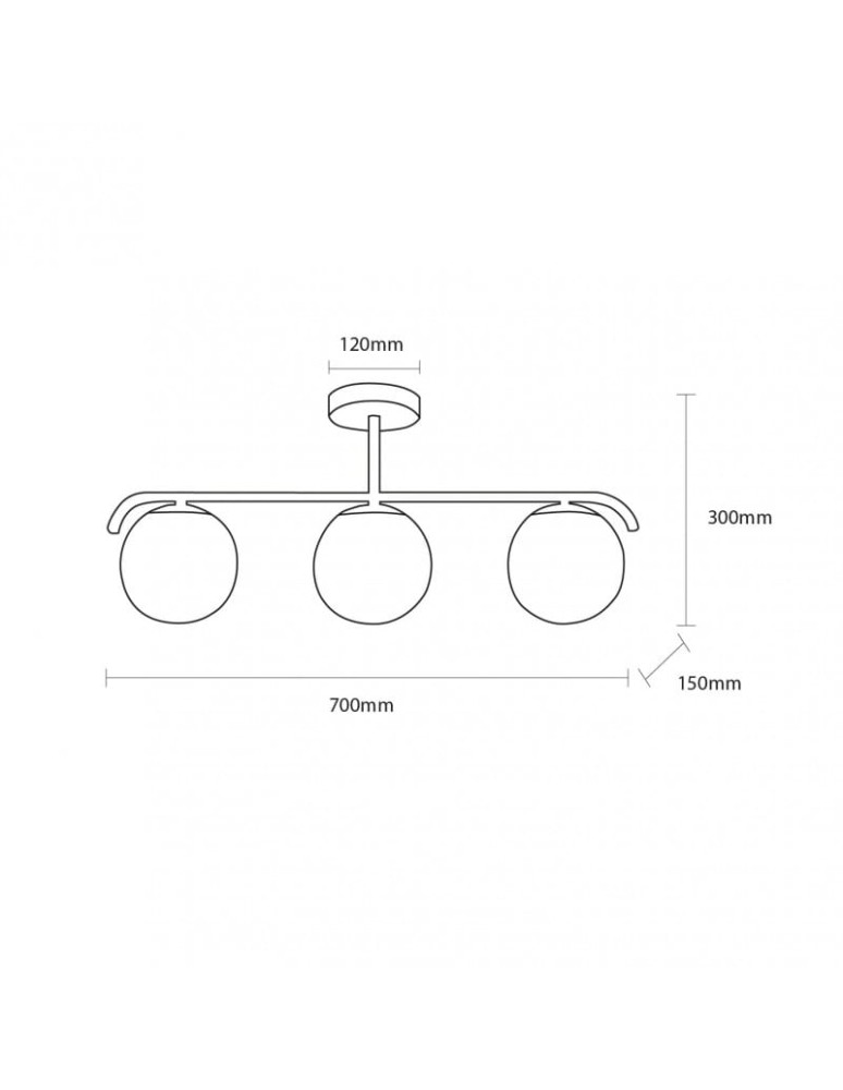 Ceiling lamps spheres - Abruzzo Milano Milky Spheres 3xE27 Klinto Ceiling Lamp ABR-LW3XE27M - product kolory-swiatla.pl 12