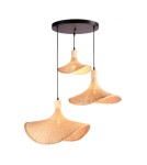 Boho pendant lamps - Abruzzo Boho Pendant Lamp 3 Bamboo Hat Isabella 40cm E27 ABR-LWS-BH40-3XE27 - product 1