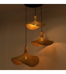 Boho pendant lamps - Abruzzo Boho Pendant Lamp 3 Bamboo Hat Isabella 40cm E27 ABR-LWS-BH40-3XE27 - product 2