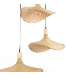 Boho pendant lamps - Abruzzo Boho Pendant Lamp 3 Bamboo Hat Isabella 40cm E27 ABR-LWS-BH40-3XE27 - product 3