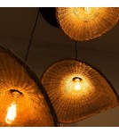 Boho pendant lamps - Abruzzo Boho Pendant Lamp 3 Bamboo Hat Isabella 40cm E27 ABR-LWS-BH40-3XE27 - product 4
