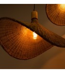 Boho pendant lamps - Abruzzo Boho Pendant Lamp 3 Bamboo Hat Isabella 40cm E27 ABR-LWS-BH40-3XE27 - product 5