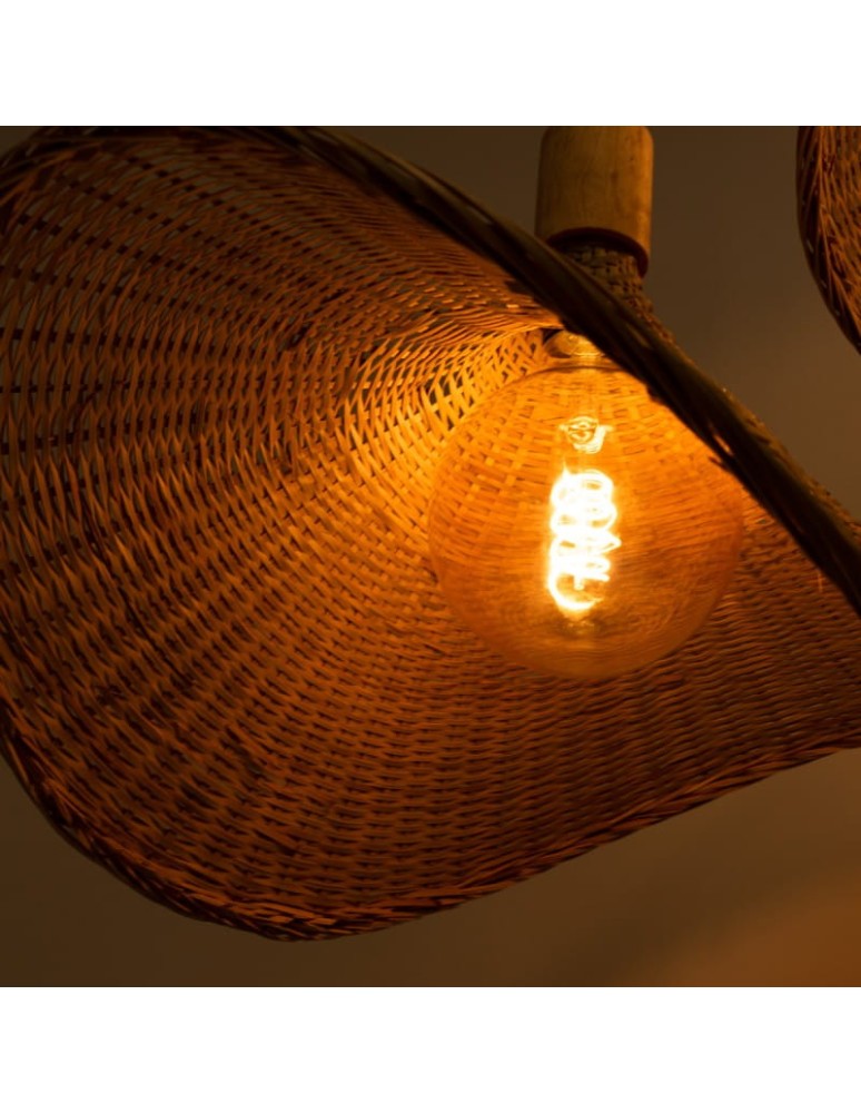 Boho pendant lamps - Abruzzo Boho Pendant Lamp 3 Bamboo Hat Isabella 40cm E27 ABR-LWS-BH40-3XE27 - product kolory-swiatla.pl 6