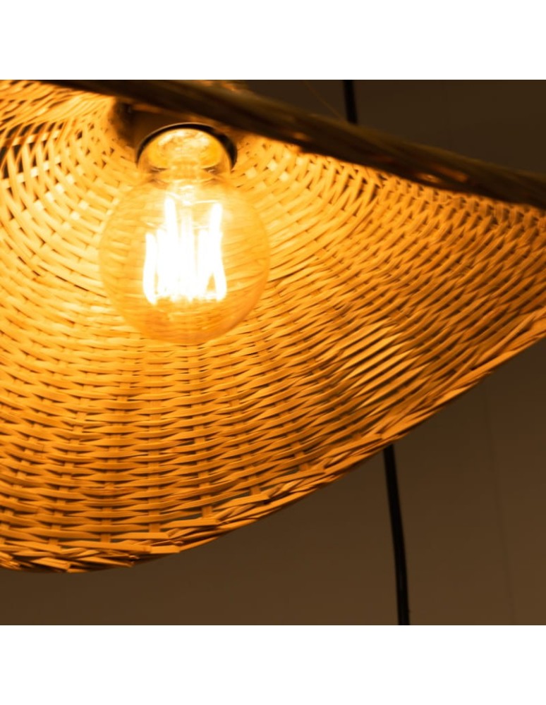 Abruzzo Lampa Wisząca Boho 3 Kapeluse z Bambusa Isabella 40cm E27 ABR-LWS-BH40-3XE27