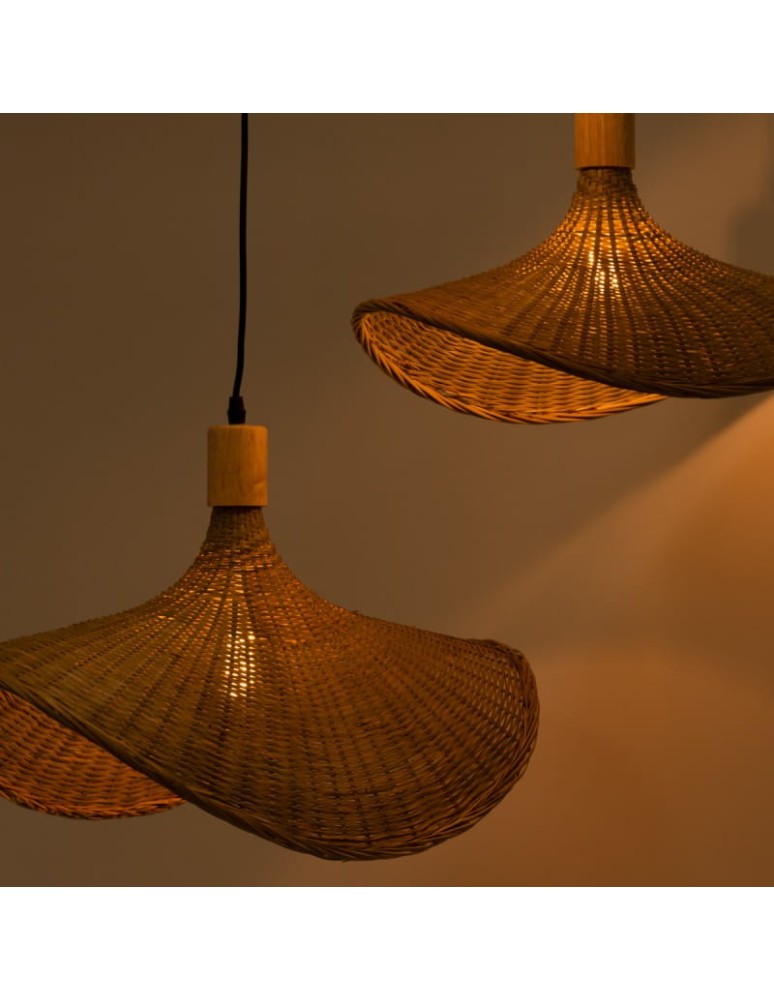 Boho pendant lamps - Abruzzo Boho Pendant Lamp 3 Bamboo Hat Isabella 40cm E27 ABR-LWS-BH40-3XE27 - product kolory-swiatla.pl 8