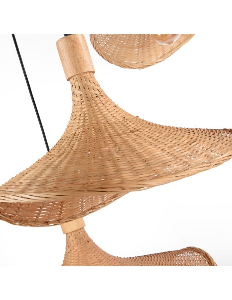 Abruzzo Lampa Wisząca Boho 3 Kapeluse z Bambusa Isabella 40cm E27 ABR-LWS-BH40-3XE27