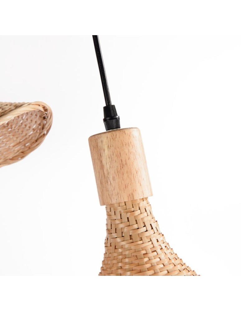 Abruzzo Lampa Wisząca Boho 3 Kapeluse z Bambusa Isabella 40cm E27 ABR-LWS-BH40-3XE27