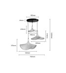 Abruzzo Lampa Wisząca Boho 3 Kapeluse z Bambusa Isabella 40cm E27 ABR-LWS-BH40-3XE27