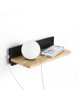 Abruzzo Lampka Nocna Kinkiet USB ze szkalną kulą G9 Bardi ABR-KUSBK