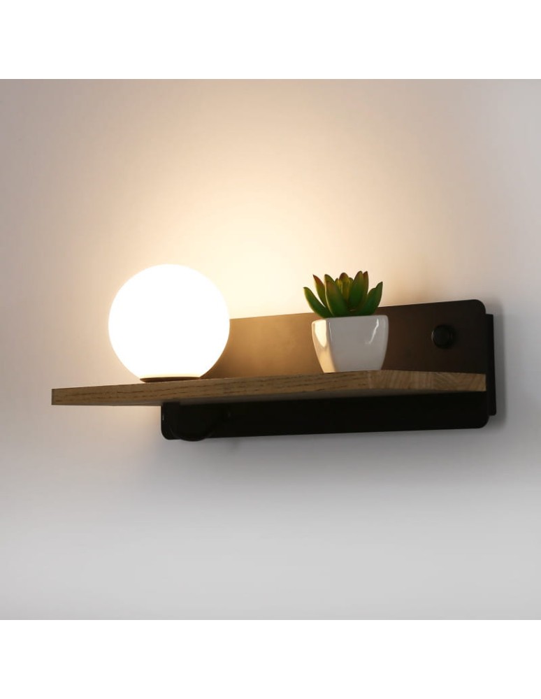 Wall lamps - Abruzzo Night Lamp USB wall lamp with glass ball G9 Bardi ABR-KUSBK - product kolory-swiatla.pl 4