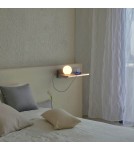 Abruzzo Lampka Nocna Kinkiet USB ze szkalną kulą G9 Bardi ABR-KUSBK