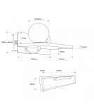 Abruzzo Lampka Nocna Kinkiet USB ze szkalną kulą G9 Bardi ABR-KUSBK