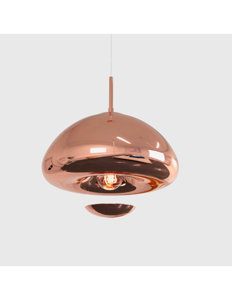 Abruzzo Lampa Wisząca Szklana E27 Miedziana Zonda ABR-LSW-M