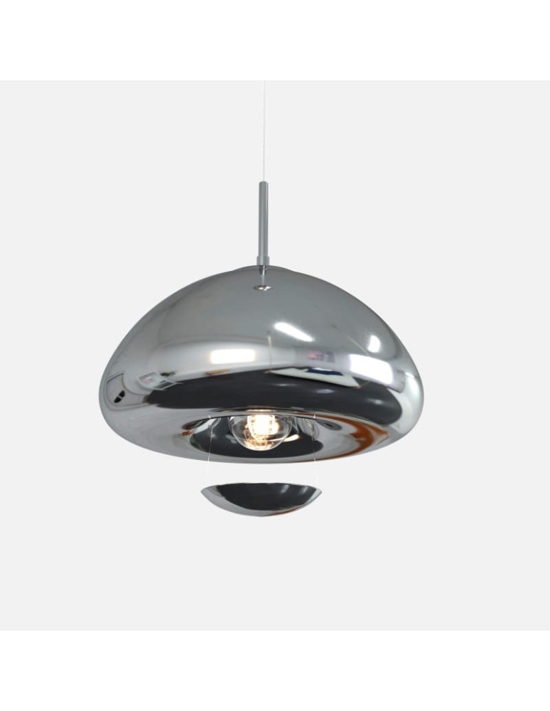 Pendant lamps - Abruzzo Glass Pendant Lamp E27 Silver Zonda ABR-LSW-G - product kolory-swiatla.pl 2