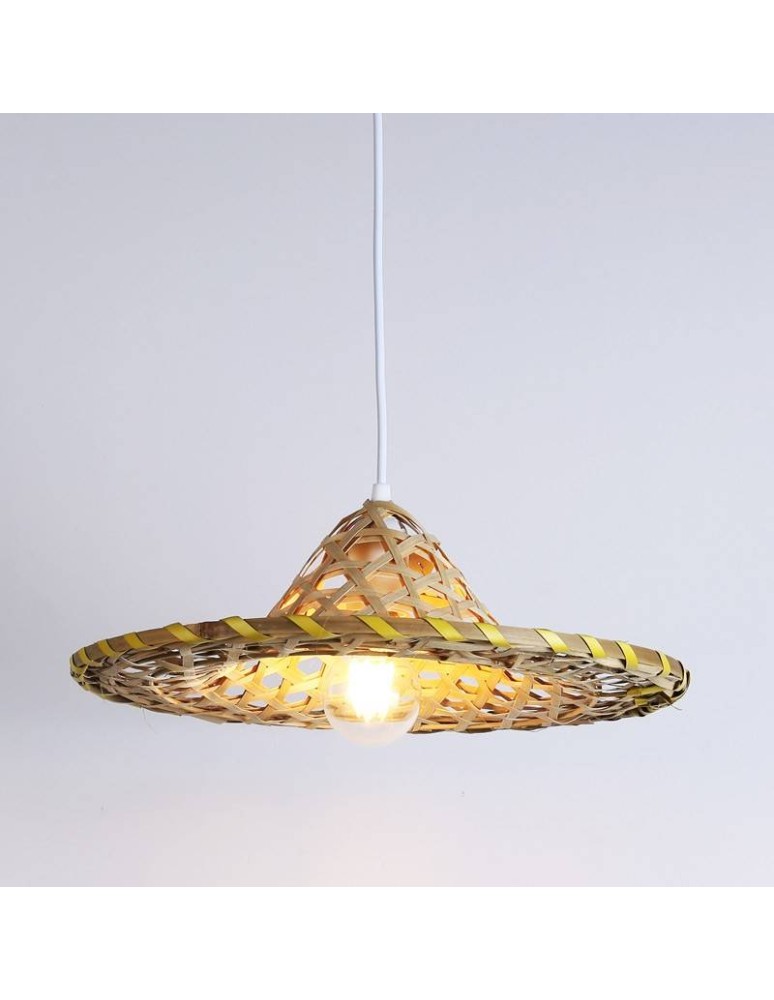 Abruzzo Lampa Wiszaca Kapelusz z Bambusa Brazil ABR-LWBRA
