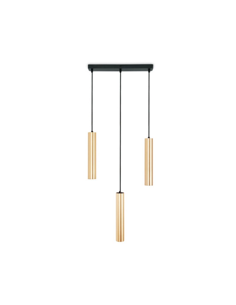 Abruzzo Lampa Wiszaca trzy złote tuby GU10 Trotti ABR-ZLW3T-Z