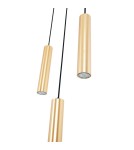 Abruzzo Lampa Wiszaca trzy złote tuby GU10 Trotti ABR-ZLW3T-Z