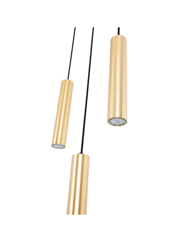 Abruzzo Lampa Wiszaca trzy złote tuby GU10 Trotti ABR-ZLW3T-Z