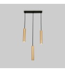 Abruzzo Lampa Wiszaca trzy złote tuby GU10 Trotti ABR-ZLW3T-Z