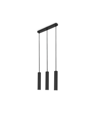 Abruzzo Lampa Wiszaca trzy czarne tuby GU10 Trotti ABR-ZLW3T-C