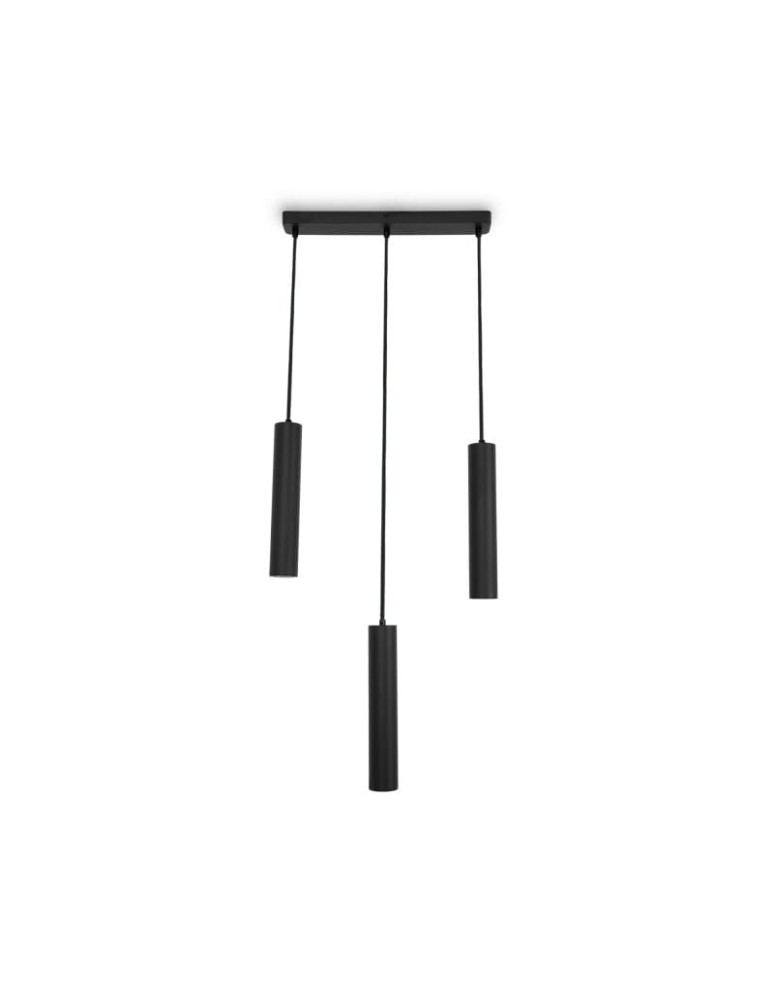 Pendant lamps - Abruzzo Hanging Lamp three black GU10 tubes Trotti ABR-ZLW3T-C - product kolory-swiatla.pl 2