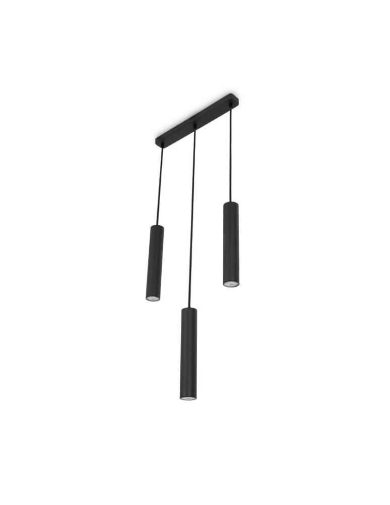 Abruzzo Lampa Wiszaca trzy czarne tuby GU10 Trotti ABR-ZLW3T-C