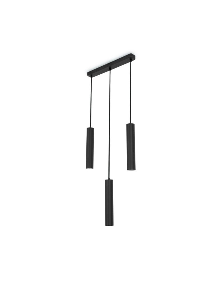 Abruzzo Lampa Wiszaca trzy czarne tuby GU10 Trotti ABR-ZLW3T-C