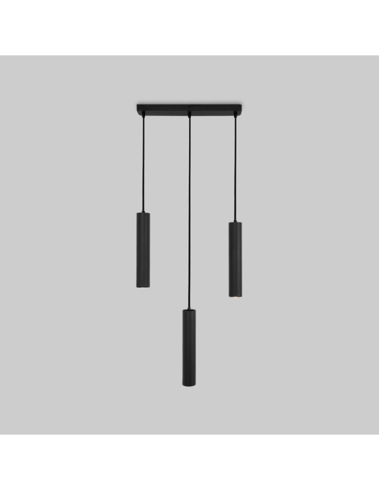 Abruzzo Lampa Wiszaca trzy czarne tuby GU10 Trotti ABR-ZLW3T-C