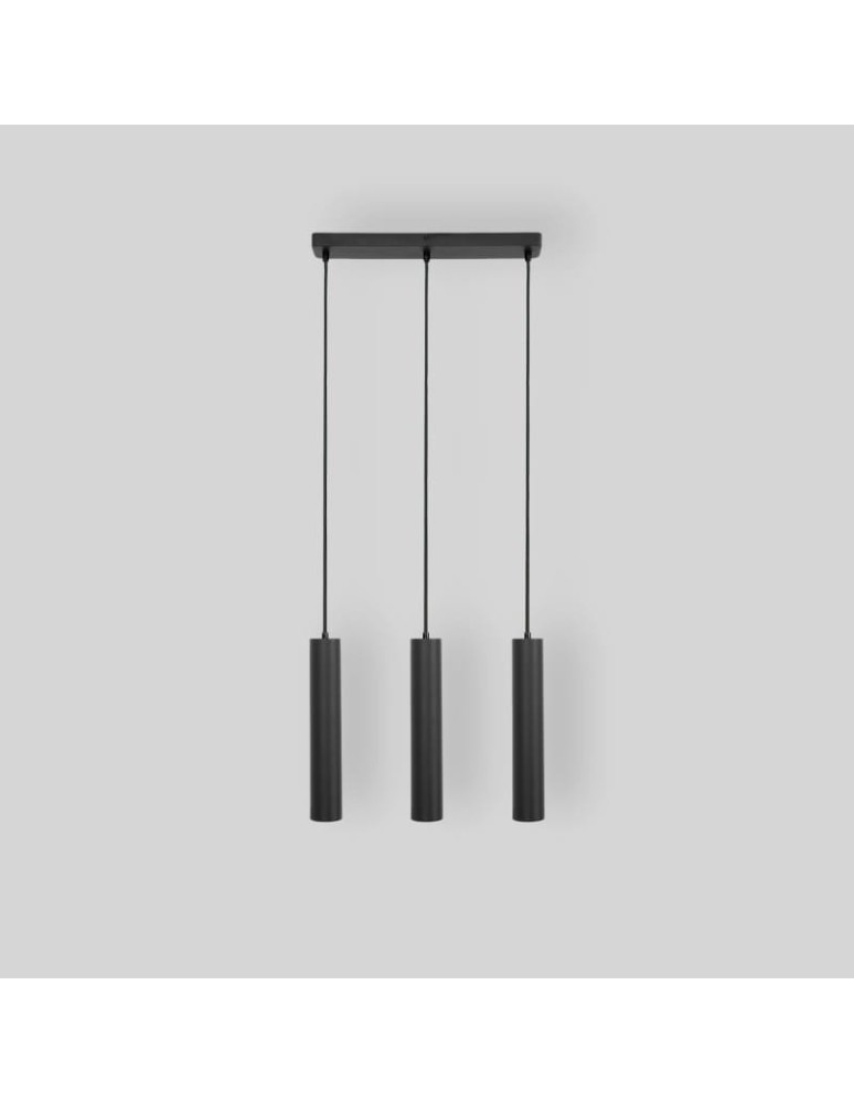 Abruzzo Lampa Wiszaca trzy czarne tuby GU10 Trotti ABR-ZLW3T-C