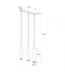Abruzzo Lampa Wiszaca trzy czarne tuby GU10 Trotti ABR-ZLW3T-C