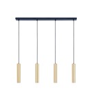 Pendant lamps - Abruzzo Hanging Lamp four gold GU10 tubes Trotti ABR-ZLW4T-Z - product 1