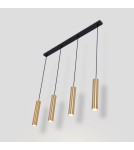 Abruzzo Lampa Wiszaca cztery złote tuby GU10 Trotti ABR-ZLW4T-Z