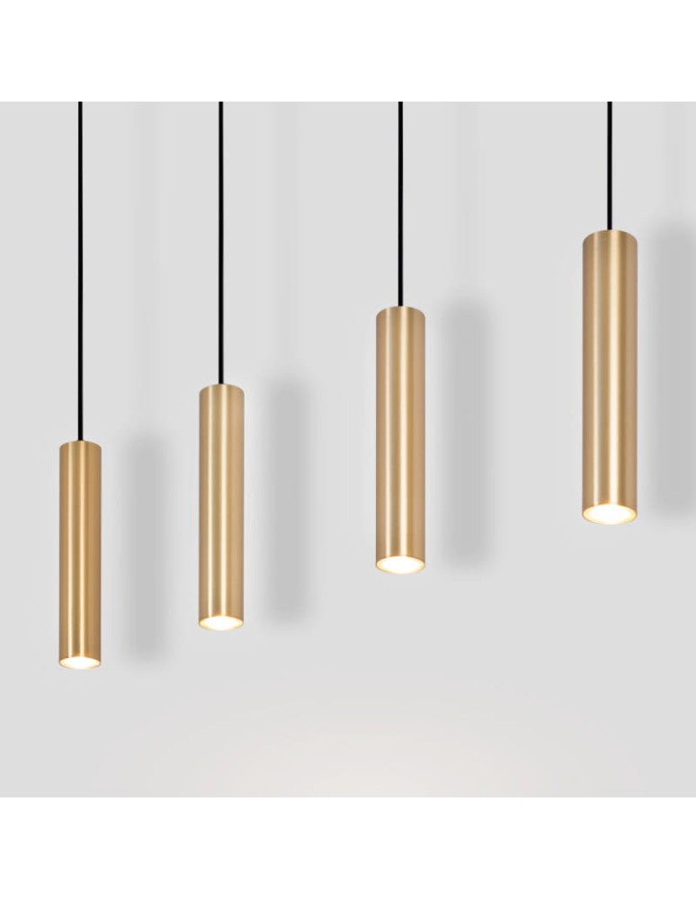 Abruzzo Lampa Wiszaca cztery złote tuby GU10 Trotti ABR-ZLW4T-Z