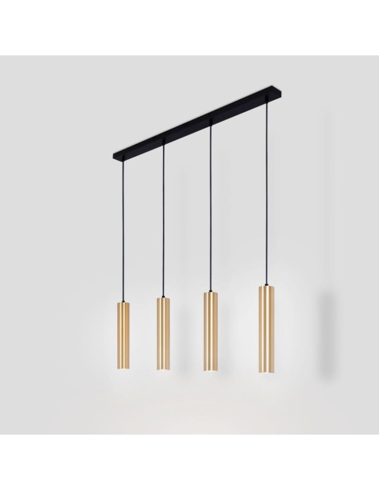Abruzzo Lampa Wiszaca cztery złote tuby GU10 Trotti ABR-ZLW4T-Z