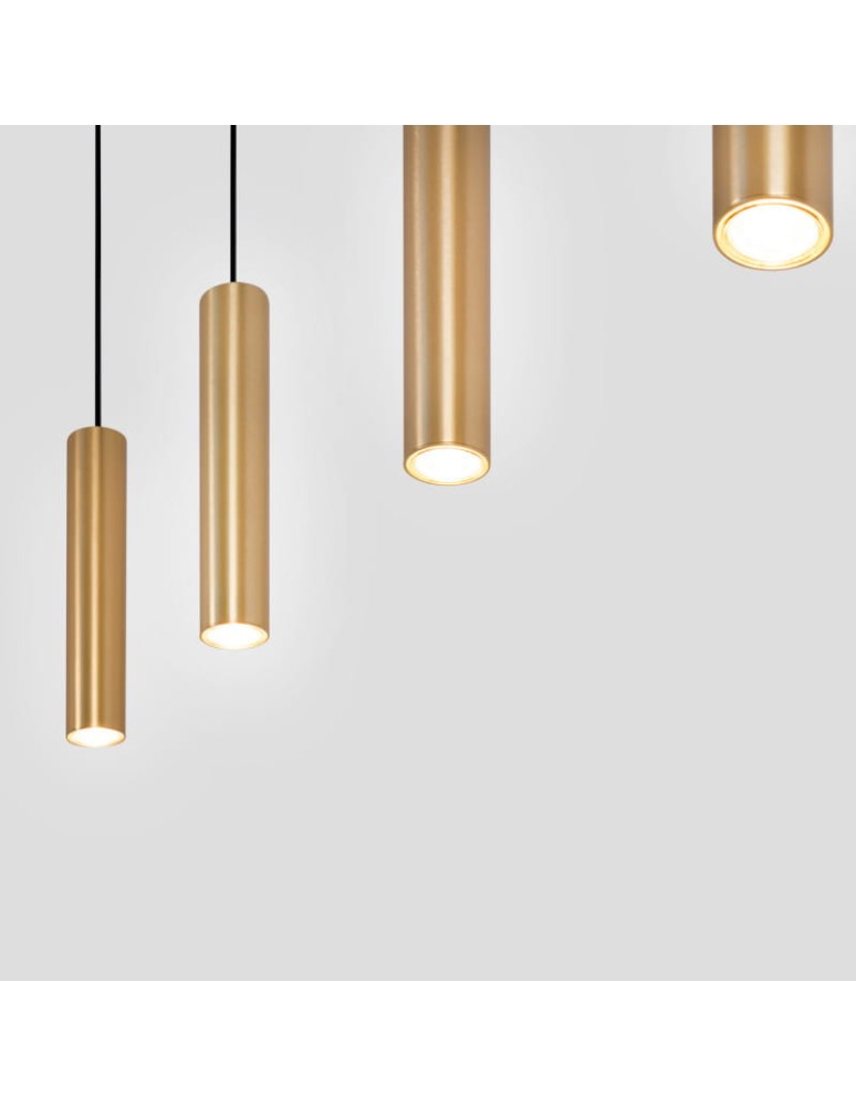 Abruzzo Lampa Wiszaca cztery złote tuby GU10 Trotti ABR-ZLW4T-Z